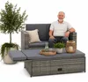 Mucola Gartenmöbel Polyrattan Lounge Sessel Sofa Bank Tisch Produktbild-Vorschau 1