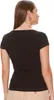 Damen Schwarz Kurzarmshirt aus Baumwolle mit V-Ausschnitt. Produktbild-Vorschau 9