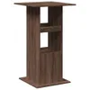A dark wood-grain bar table with shelves. Voir les images du produit