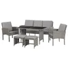 SVITA DENVER Polyrattan Gartenmöbel Set Essgruppe Lounge Produktbild-Vorschau 1