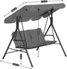 HinHocker Hollywoodschaukel 3-Sitzer mit Sonnendach, Grau, Produktbild-Vorschau 4