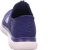 The back view of a blue SKECHERS slip-on shoe with a white sole. Náhled obrázku produktu