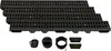 A set of black plastic drainage channels and accessories arranged on a white background. Anteprima dell’immagine prodotto