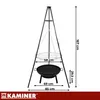 Kaminer 27515 : Barbecue de jardin sur trépied avec foyer, Voir les images du produit 4