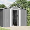 vidaXL Capanno da giardino 257x489x181 cm metallo grigio Anteprima dell’immagine prodotto 3