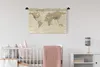 MuchoWow® Wandteppich Wandbehang Karte - Welt - Jahrgang Produktbild-Vorschau 2