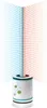 An illustration of an air purifier with stylized lines representing air flow. Podgląd zdjęcia produktu
