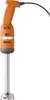 A studio shot of an orange and silver immersion blender against a white background. Produktbild-Vorschau