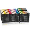 A large set of colorful markers arranged in two rows. Produktbild-Vorschau