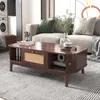 okwish Table basse en rotin avec tiroirs et portes Voir les images du produit 2