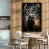 MuchoWow® - Leinwandbilder - Hirsch - Schwarz - Tier - Produktbild-Vorschau 5