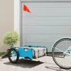 vidaXL Rimorchio per bicicletta blu Tessuto Oxford e ferro Anteprima dell’immagine prodotto 2