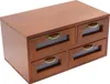 A wooden organizer with four drawers on a white background. Podgląd zdjęcia produktu