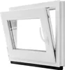 A white casement window is shown in a studio setting against a white background. Produktbild-Vorschau