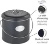 WENKO Metall Komposteimer Nero 6 L in Schwarz 22,5 x 22,5 Produktbild-Vorschau 2