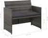 vidaXL Canapé de jardin 2 places avec coussins Gris Poly Voir les images du produit 6