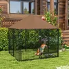 PawHut Hundehütte mit Markise, Outdoor-Hundepark aus Metall Produktbild-Vorschau 2