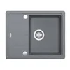 A top-down view of a gray kitchen sink. Produktbild-Vorschau