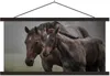 MuchoWow® Textilposter Pferde - Nebel - Landschaft 120x60 Produktbild-Vorschau 1