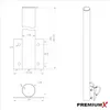 PremiumX Balkonhalter 80cm Ø 48mm Stahl Mast Geländer SAT Produktbild-Vorschau 7