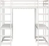 vidaXL Hochbett mit Schreibtisch & Leiter Weiß 160x200 cm Produktbild-Vorschau 3