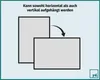An illustration showing how a picture frame can be hung horizontally or vertically. Produktbild-Vorschau