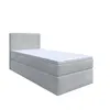 A single bed with a headboard and mattress, presented against a white background. Produktbild-Vorschau