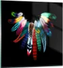 Bilder auf glas - Vogel Feder Farbe Komposition - 30x30cm - Produktbild-Vorschau 1