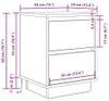 vidaXL Noční stolek s LED světly bílý 38x34x50 cm Náhled obrázku produktu 8