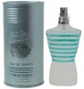 Jean Paul Gaultier Le Beau Male Eau de Toilette mit türkis gestreifter Torso-Flasche und passender Dose in Metallic-Optik, 125 ml. Náhľad obrázku produktu