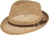 Fiebig luftiger Strohhut Seegras  Stroh Trilby  mit Kunstleder-Garnitur in beige Anteprima dell’immagine prodotto