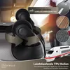 Close-up of luggage wheels with marketing graphics and text. Produktbild-Vorschau