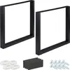 Relaxdays Tischkufen 2er Set, BxH: 80x72 cm, Metall Produktbild-Vorschau 1