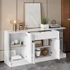 Merax Hochglanz Sideboard mit 2 Glasvitrinen, Kommode mit Produktbild-Vorschau 7