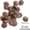 A pile of dry dog food kibble with a size indicator. Produktbild-Vorschau
