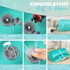 A collage of images demonstrating the setup and takedown of an inflatable air track. Produktbild-Vorschau