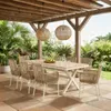 Gartenmöbel-Set AFUERA Tisch mit 8 Stühlen, Weiß/Champagner Produktbild-Vorschau 1