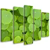 5-teiliges leinwandbild grüne blätter 150x100 cm Feeby grün Produktbild-Vorschau 1