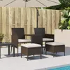 vidaXL 2-Sitzer-Gartensofa mit Tisch & Hocker Poly Rattan Produktbild-Vorschau 2