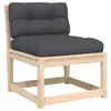 Design 5-tlg. Garten-Sofagarnitur mit Kissen Massivholz Produktbild-Vorschau 3