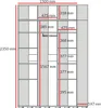 Kleiderschrank, Drehtürenschrank Kaschmir mit Ablageflächen und Kleiderstangen Breite 150 cm Produktbild-Vorschau
