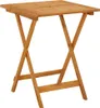 A wooden folding garden table is shown against a white background. Produktbild-Vorschau
