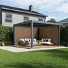 Weide WPC Sichtschutzwand Holzoptik Teak für Pergola Produktbild-Vorschau 1