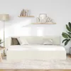 vidaXL Rohový rám postele s čelom krémový 100 cm x 200 cm Náhľad obrázku produktu 3