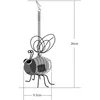A line drawing of a solar-powered bee decoration hanging from a spring, with dimensions indicated. Produktbild-Vorschau
