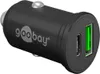 A black car charger with a USB-C port and a USB-A port. Anteprima dell’immagine prodotto