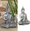 Cepewa Buddha Figur - Poyresin - Silber glanzend - 17 cm Produktbild-Vorschau 1