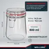 WELLGRO Einmachgläser mit Bügelverschluss rund 800ml - Produktbild-Vorschau 2