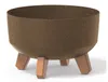 A brown planter pot with three legs, shown from a front-side angle on a white background. Náhled obrázku produktu