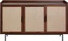 3-türiges Sideboard in Nussbaumoptik mit Stofffronten  B Produktbild-Vorschau 1